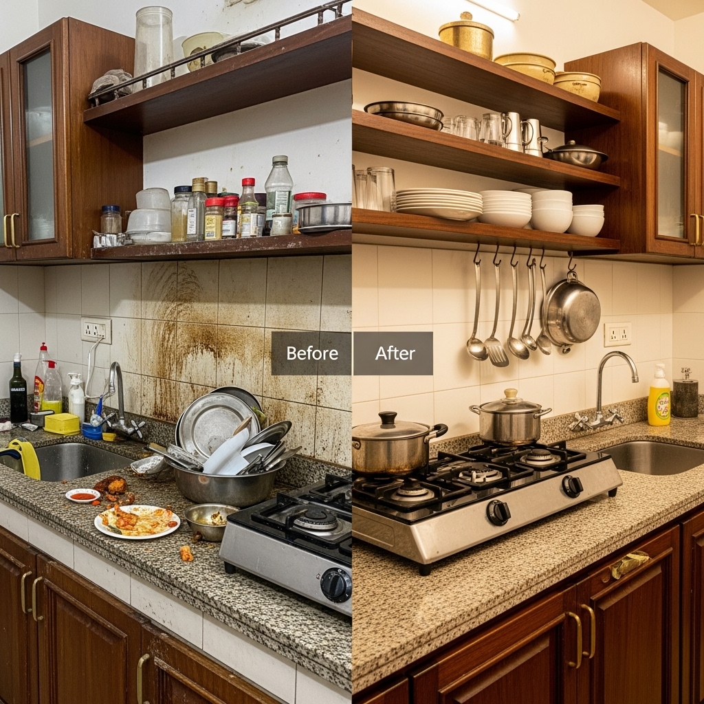 Professional kitchen deep cleaning and chimney degreasing service in HSR Layout Bangalore
